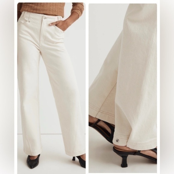 Madewell Denim - New Madewell The Perfect Vintage Wide Leg Jeans Vintage Canvas Cream 31 12 NWOT